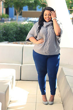 Elegant plus size winter outfits: winter outfits,  Blue Outfit,  Winter Outfit Ideas  