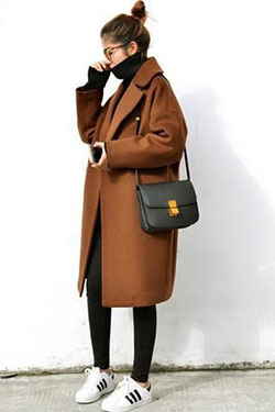 Brown colour outfit with trench coat, overcoat, coat: Trench coat,  Polo coat,  Street Style,  Classy Winter Dresses,  Camel coat,  Brown Trench Coat,  Wool Coat,  Brown Coat,  swing coat  