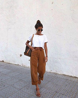 Beige and brown shirt, Outerwear, street fashion: Spring Outfits,  Beige And Brown Outfit  