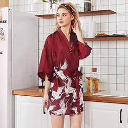 Clarissa Archer dress nightgown, nightwear colour combination: Kimono Outfit Ideas,  Nightwear  