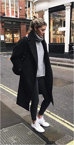 Colour combination winter everyday outfits, winter clothing, street fashion, casual wear, polo neck: winter outfits,  Polo neck,  Street Style,  Classy Winter Dresses  