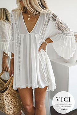 White colour outfit, you must try with maxi dress, sweater, blazer: party outfits,  Maxi dress,  White Outfit,  Boho Chic  