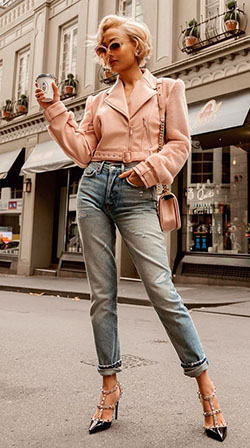Beige colour combination with leather jacket, dress shirt, leather: Casual Outfits,  shirts,  fashion model,  Street Style  