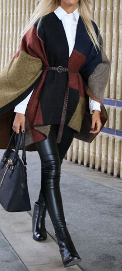 Brown colour outfit, you must try with sweater, leather, tights: Riding boot,  Street Style,  Bell Bottoms  
