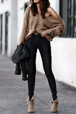 Cute outfits with a gucci belt: Jeans Outfit,  Street Style,  Brown And Black Outfit  