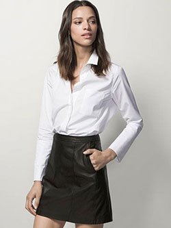 Leather skirt massimo dutti, leather skirt, fashion model, pencil skirt: Pencil skirt,  fashion model,  Leather skirt,  Leather Skirt Outfit,  Black And White Outfit  