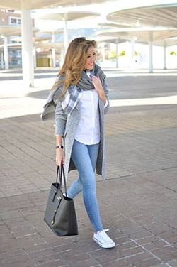 Gri renk ile uyumlu renkler: Street Style,  Casual Outfits,  Classy Fashion  