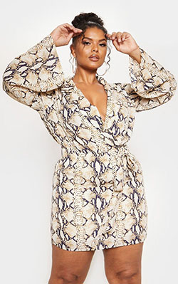 Pretty little thing snakeskin dress: fashion model,  T-Shirt Outfit,  White Outfit,  Plus size outfit  