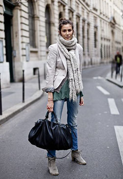 Paris street style scarves, street fashion, casual wear, crop top: Crop top,  Street Style,  Casual Outfits,  Classy Fashion  
