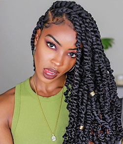 Clothing ideas passion twist hairstyles artificial hair integrations, crochet braids: Jheri Curl,  Crochet braids,  Box braids,  Braided Hairstyles,  Black hair,  big twist braids hairstyles  