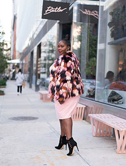 Pink colour outfit ideas 2020 with fur clothing, coat, fur: Fur clothing,  fashion blogger,  Street Style,  Plus size outfit,  Pink Outfit  