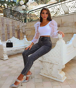Baddie jeans, cute and easy outfits: White Jeans,  Baddie Outfits,  Denim Outfits  