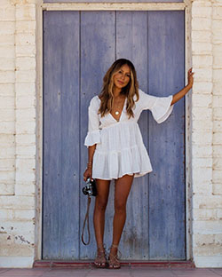 Lovers wish dress billabong, street fashion: party outfits,  Street Style,  White And Blue Outfit  