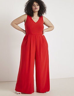 Palazzo jumpsuit plus size, jumpsuits & rompers, clothing sizes, palazzo pants, fashion model, romper suit, photo shoot, day dress: Romper suit,  Clothing Ideas,  fashion model,  Palazzo pants,  day dress,  Plus size outfit,  Red Outfit,  Jumpsuit For Chubby Girl  