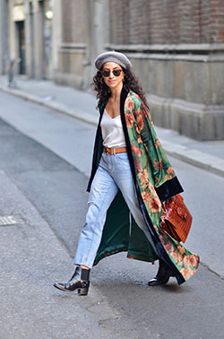 Clarissa Archer jeans, coat dress for girls, attire ideas: Kimono Outfit Ideas,  coat,  Jeans Outfit  