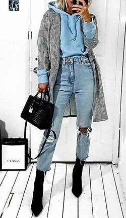 Boat outfits winter: Denim,  Denim Outfits,  winter outfits,  sweater,  coat,  Jeans Outfit  