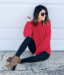 Fashion model: Legging Outfits,  Casual Outfits,  Pink And Red Outfit  