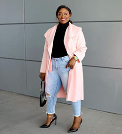 White and pink colour outfit, you must try with blazer, jeans, coat: Street Style,  White And Pink Outfit,  Winter Outfit Ideas  