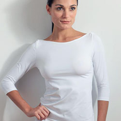 3/4 SLEEVE BOAT NECK LAYERING TOP | Tops fashion | Boat neck,