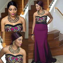 Purple colour combination with cocktail dress, gown: Cocktail Dresses,  fashion model,  Formal wear,  Roora Dresses,  Purple Outfit,  African Wax Prints  