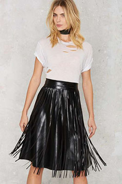 Black and white outfit instagram with little black dress, little black dress, leather skirt, trousers: Crop top,  fashion model,  Leather skirt,  Black And White Outfit,  Little Black Dress,  Fringe Skirts  