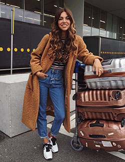 Ganni coat negin mirsalehi, street fashion, casual wear, trench coat: Trench coat,  Street Style,  Brown Outfit,  Airport Outfit Ideas,  Wool Coat,  beige coat  