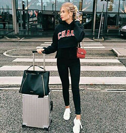 Outfit Pinterest with sportswear, tights: Street Style,  Airport Outfit Ideas  
