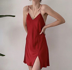 Victorias secret ruby pure silk slip dress: Cocktail Dresses,  fashion model,  Vintage clothing,  Slip dress,  day dress,  Maroon Outfit  