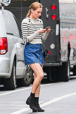 Colour outfit ideas 2020 with denim skirt, miniskirt, skirt: Denim skirt,  Fashion show,  Hot Girls,  Street Style  