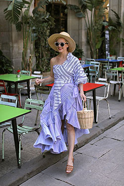 Lilac ruffle skirt j crew: White Outfit,  Street Style,  One Shoulder Top  