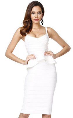 White colour outfit ideas 2020 with cocktail dress: Cocktail Dresses,  Bandage dress,  Spaghetti strap,  Crop top,  fashion model,  White Outfit,  day dress  