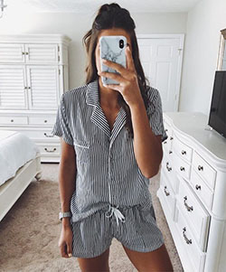 Instagram fashion cute pajamas outfits, romper suit, casual wear: Romper suit,  White Outfit,  Quarantine Outfits 2020  