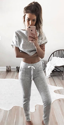 White fashion nova collection with sportswear, nightwear, crop top: Crop top,  White Outfit,  Quarantine Outfits 2020  