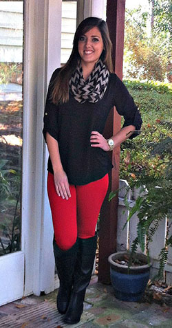 What To Wear With Red Leggings: Casual Outfits,  Legging Outfits,  Cute Legging Outfit  