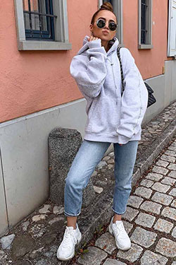 Style outfit cute hoodie outfits, street fashion, casual wear, crop top: Crop top,  White Outfit,  Street Style,  Girls Hoodies,  Hoodie,  Hoodie outfit  