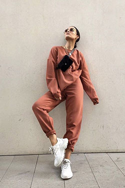 Brown outfit ideas with sportswear, trousers, pajamas: Street Style,  Hip Hop Fashion,  Brown Outfit,  Loungewear Dresses,  Pajama Outfit  