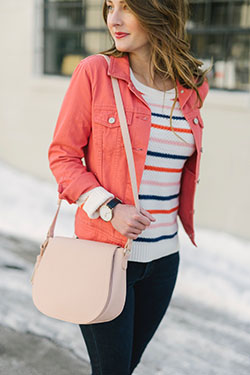 Orange and white dresses ideas with jacket, blazer, jeans: Street Style,  Orange And White Outfit,  Orange Outfits  