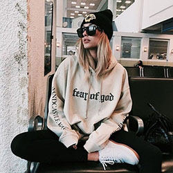 Fear of god sandcastle hoodie: White Outfit,  Street Style,  Girls Hoodies  