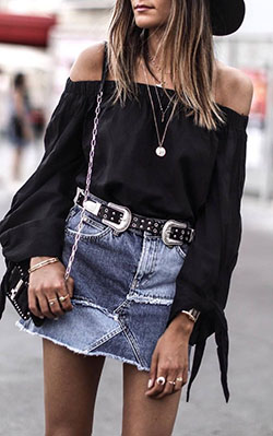 Black and white outfit Pinterest with miniskirt, shorts, skirt: fashion blogger,  T-Shirt Outfit,  Street Style,  Black And White Outfit,  Denim skirt  