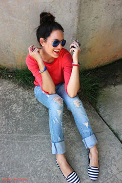 Outfit Pinterest with denim, jeans: Beautiful Girls,  Orange Outfits  