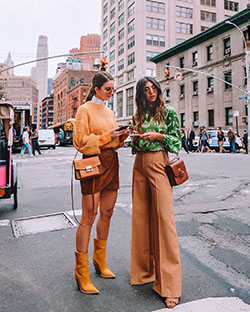 Yellow and orange outfit Pinterest with fur clothing: Fur clothing,  fashion blogger,  Skirt Outfits,  Fashion week,  Fashion photography,  Street Style,  Yellow And Orange Outfit,  Paris Fashion Week  