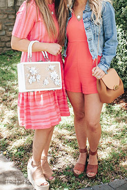 White and pink clothing ideas with shorts: Street Style,  White And Pink Outfit,  Orange Outfits  