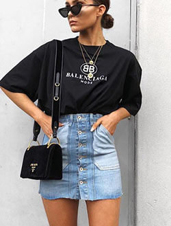 Dresses ideas balenciaga summer outfit, hipster fashion, street fashion: Street Style,  Hipster Fashion,  White And Blue Outfit,  T-Shirt Outfit  