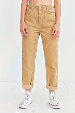 Beige and khaki colour combination with sportswear, mom jeans, sweatpant: Urban Outfitters,  Beige And Khaki Outfit,  Corduroy Pant Outfits  