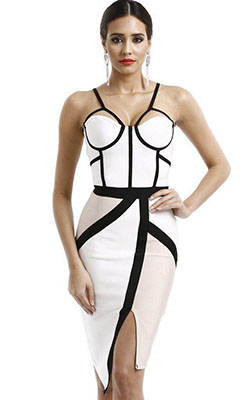Beige and black outfit ideas with cocktail dress, bandage dress, swimsuit, skirt: Cocktail Dresses,  Bandage dress,  fashion model  