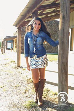 Brown and blue dresses ideas with shorts, skirt, jeans: Cowboy boot,  Western wear  