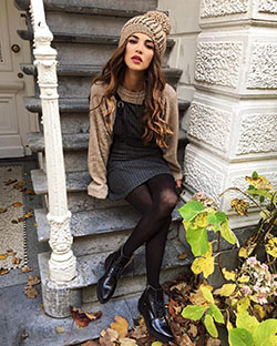 Cute outfits for cold weather: winter outfits,  Street Style,  Jumper Dress  