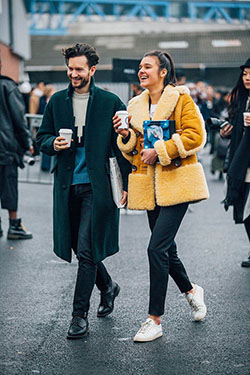 Best couple street style paris fashion week, the sartorialist: Street Style,  Fashion week,  winter outfits,  yellow outfit,  Paris Fashion Week  