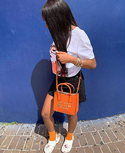 Electric blue and orange style outfit with shorts: Electric blue,  Street Style,  Crocs Outfits  