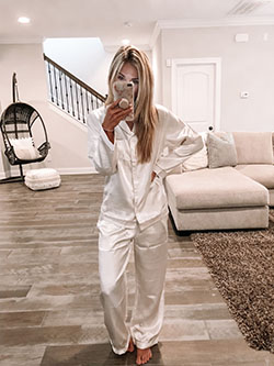 Pajama party outfit ideas, pyjama set: White Outfit,  Quarantine Outfits 2020,  Pajama Outfit  